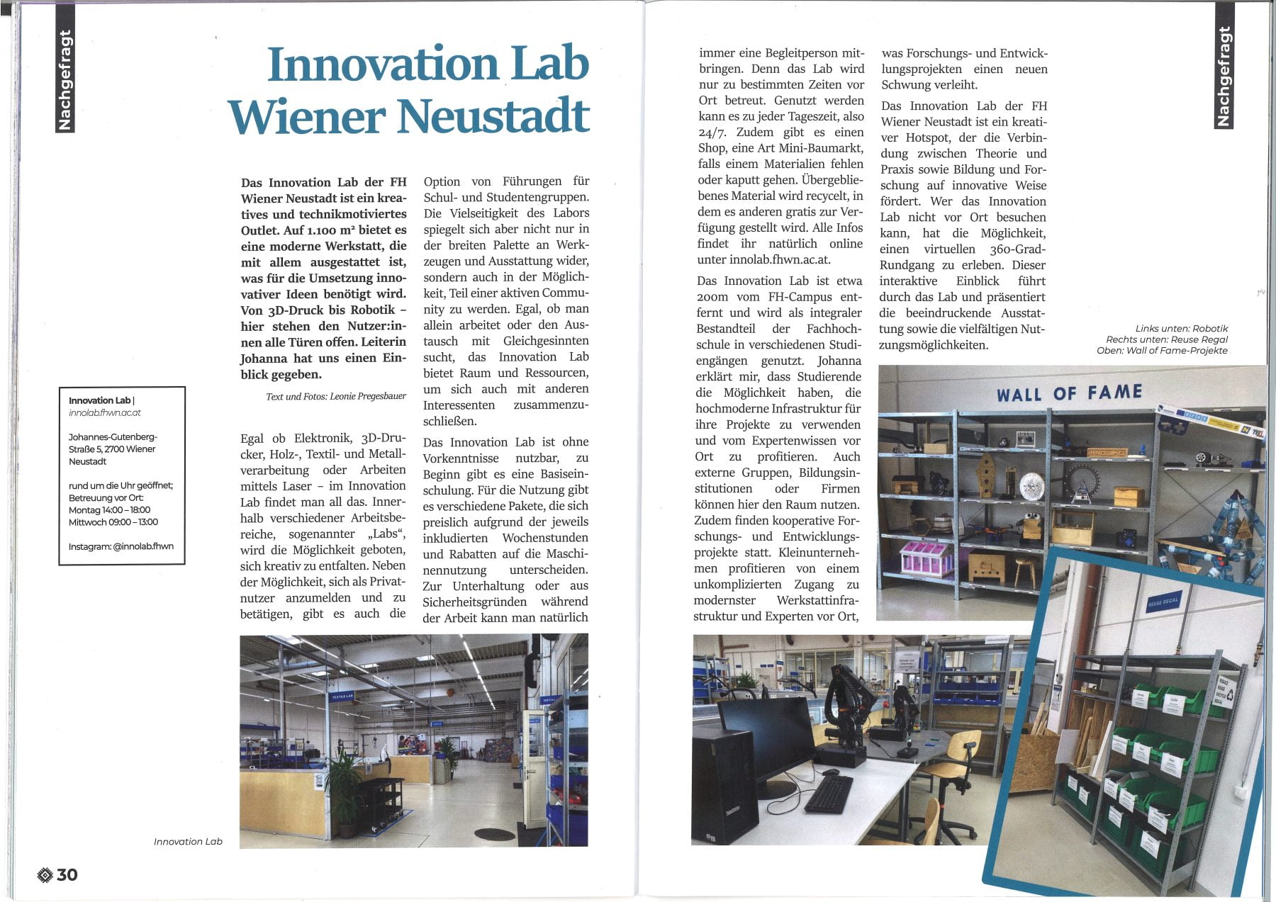 die KLETTE Artikel: Innovation Lab Wiener Neustadt